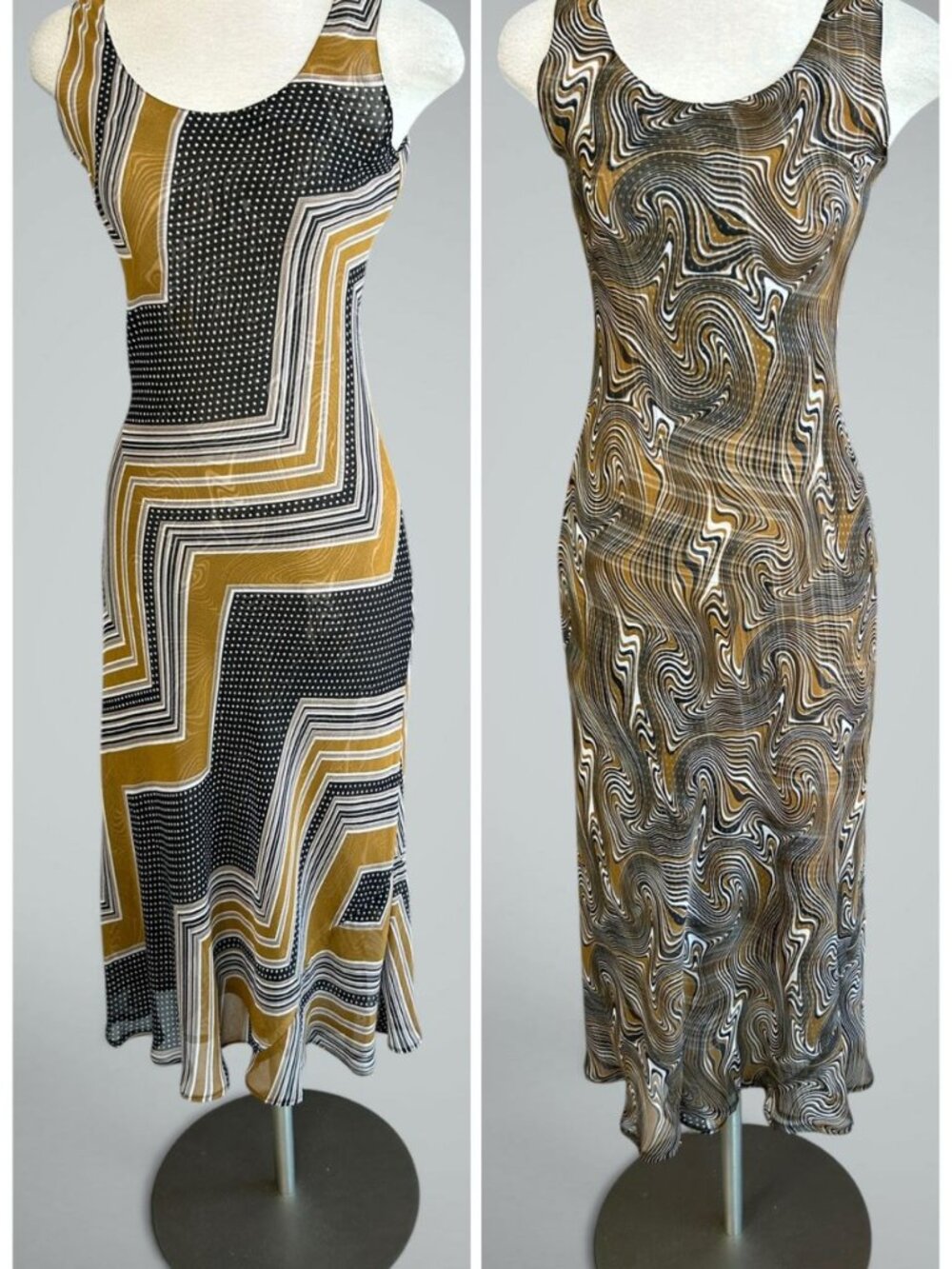 Chaudry Y2K Reversible Slip Dress in Browns and Gold Size Small